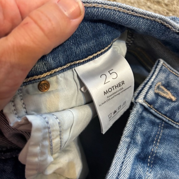 Mother Dazzler Mid-Rise Ankle-Fray Jeans Riding the Cliffside Jeans Size 25 - Picture 4 of 11